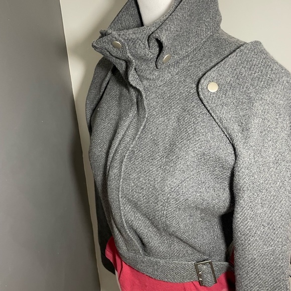 Moda International Moto-C Gray Wool Blend Jacket Woman Small - Picture 3 of 13